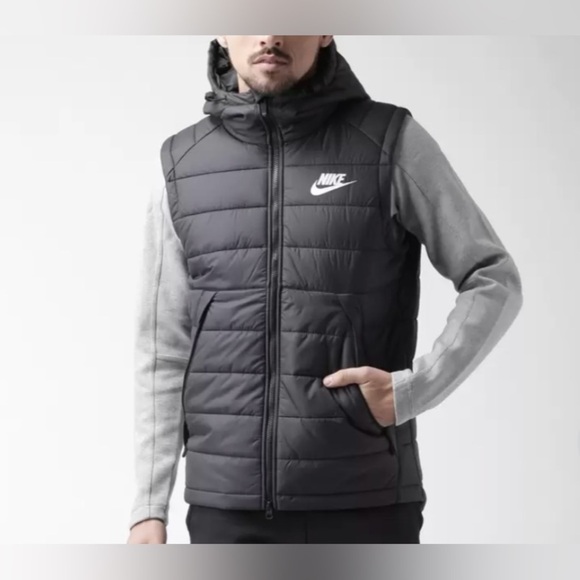 Nike~ Men’s Advance 15  Hooded Jacket Black Size‎ Large Hi-Low Hem Long Sleeve - Picture 4 of 13